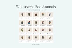 31 Watercolor Whimsical Geo Animals Cliparts Product Image 3