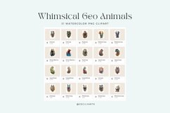 31 Watercolor Whimsical Geo Animals Cliparts Product Image 3