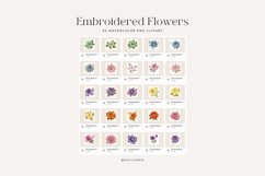 62 Watercolor Embroidered Flowers Cliparts Product Image 4