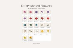 62 Watercolor Embroidered Flowers Cliparts Product Image 5