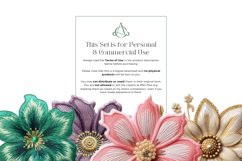 62 Watercolor Embroidered Flowers Cliparts Product Image 7