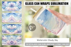 Glass Can Wraps Watercolor Cloudy Sky Product Image 1