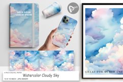 Digital Paper Watercolor Cloudy Sky Product Image 1