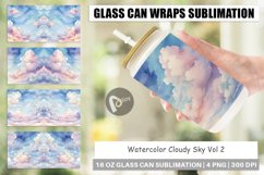 Glass Can Wraps Watercolor Cloudy Sky Product Image 1