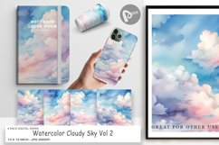 Digital Paper Watercolor Cloudy Sky Product Image 1