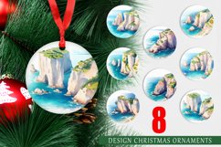 Christmas Ornaments Watercolor Coastal Cliffs Product Image 1