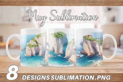 Watercolor Coastal cliffs and seascapes | Mug sublimation de Product Image 1