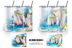Watercolor Coastal cliffs and seascapes | Tumbler Sublimatio Product Image 2