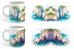 Watercolor Coastal cliffs and seascapes | Mug sublimation de Product Image 4