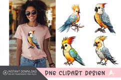Watercolor Cockatiel Sublimation Clipart Product Image 1