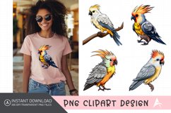 Watercolor Cockatiel Sublimation Clipart Product Image 1
