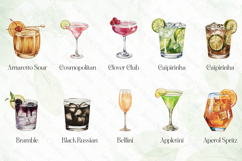 Watercolor Cocktails Clipart Bundle Product Image 2