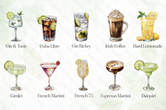 Watercolor Cocktails Clipart Bundle Product Image 6