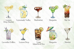 Watercolor Cocktails Clipart Bundle Product Image 5