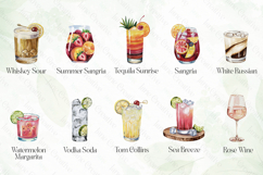 Watercolor Cocktails Clipart Bundle Product Image 3
