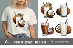 Watercolor Coconut Drink Clipart Product Image 1