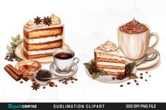 Watercolor Clipart,Coffee Clipart,Cup of Coffee,Coffee Drinks,Latte,Cappuccino,Chocolate Cake,Cake Clipart,Clipart Bundle,Coffee and Cake,Watercolor Bundle,Birthday Clipart,Birthday Cake Png,Birthday Party Png,Neutral Color Png,Watercolor Coffee,