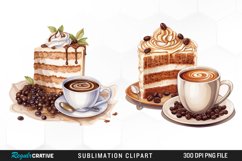 Watercolor Clipart,Coffee Clipart,Cup of Coffee,Coffee Drinks,Latte,Cappuccino,Chocolate Cake,Cake Clipart,Clipart Bundle,Coffee and Cake,Watercolor Bundle,Birthday Clipart,Birthday Cake Png,Birthday Party Png,Neutral Color Png,Watercolor Coffee,