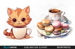 Watercolor Coffee Graphics Clipart Product Image 1