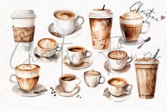 Watercolor Coffee Clipart Product Image 4