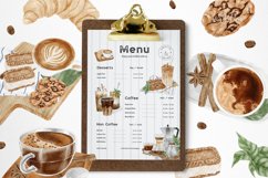 Watercolor Coffee Collection Clipart. Desserts, sweets! Product Image 2