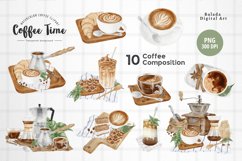 Watercolor Coffee Collection Clipart. Desserts, sweets! Product Image 1