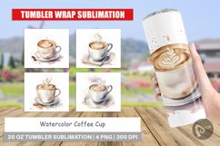 Tumbler Sublimation Wrap Watercolor Coffee Cup Product Image 1