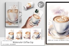 Digital Paper Watercolor Coffee Cup Product Image 1