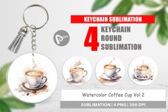 Keychain Watercolor Coffee Cup Product Image 1