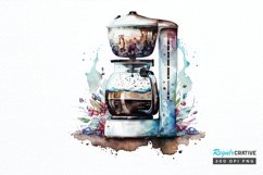 Watercolor Coffee Maker PNG Clipart Product Image 1