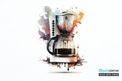 Watercolor Coffee Maker PNG Clipart Product Image 1