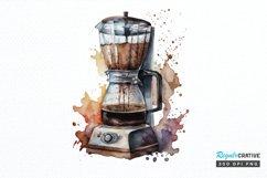 Watercolor Coffee Maker PNG Clipart Product Image 1