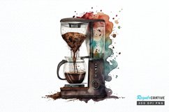 Watercolor Coffee Maker PNG Clipart Product Image 1