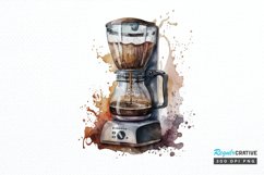 Watercolor Coffee Maker PNG Clipart Product Image 1