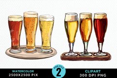 Watercolor Cold Beer Fun Clipart Product Image 1