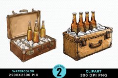 Watercolor Cold Beer Fun Clipart Product Image 1