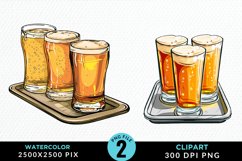 Watercolor Cold Beer Fun Clipart Product Image 1