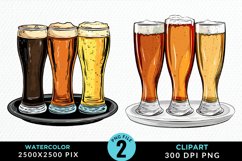 Watercolor Cold Beer Fun Clipart Product Image 1