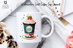 Watercolor Cold Coffee Cup Clipart, Coffee T-shirt Design Product Image 4