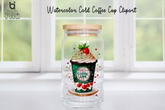 Watercolor Cold Coffee Cup Clipart, Coffee T-shirt Design Product Image 5