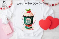 Watercolor Cold Coffee Cup Clipart, Coffee T-shirt Design Product Image 6