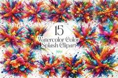Watercolor Color Splash Clipart Product Image 1