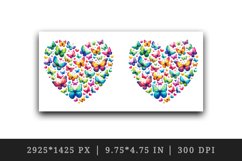 Watercolor colorful butterflies forming heart shape Love Valentine Day print 20oz tumbler skinny mug wrap clipart t-shirt sublimation printable design