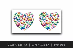 Watercolor colorful butterflies forming heart shape Love Valentine Day print 20oz tumbler skinny mug wrap clipart t-shirt sublimation printable design
