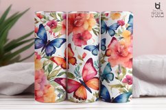 Watercolor colorful butterfly 3D Sublimation Tumbler Wrap Product Image 3