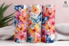 Watercolor colorful butterfly 3D Sublimation Tumbler Wrap Product Image 4