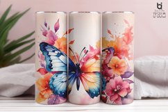 Watercolor colorful butterfly 3D Sublimation Tumbler Wrap Product Image 6