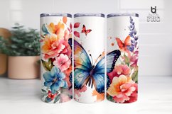 Watercolor colorful butterfly 3D Sublimation Tumbler Wrap Product Image 7