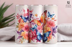 Watercolor colorful butterfly 3D Sublimation Tumbler Wrap Product Image 8