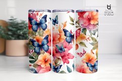Watercolor colorful butterfly 3D Sublimation Tumbler Wrap Product Image 9
